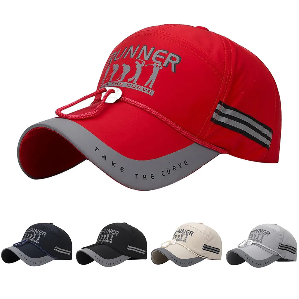 

Running Hat Men Quick Dry Reflective Cap Adjustable Baseball Cap Outdoor Sun Protection апка женская Chapeau Femme Fashion